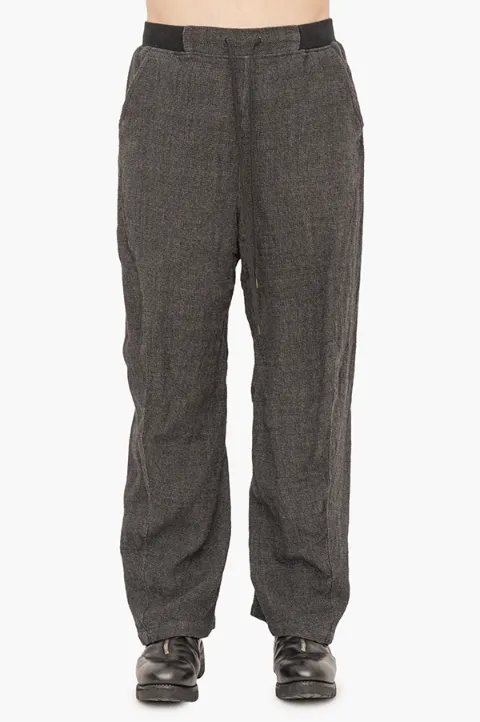 The Viridi-Anne drawstring-fastening trousers Grey LINENWOOLWIDETROUSERS