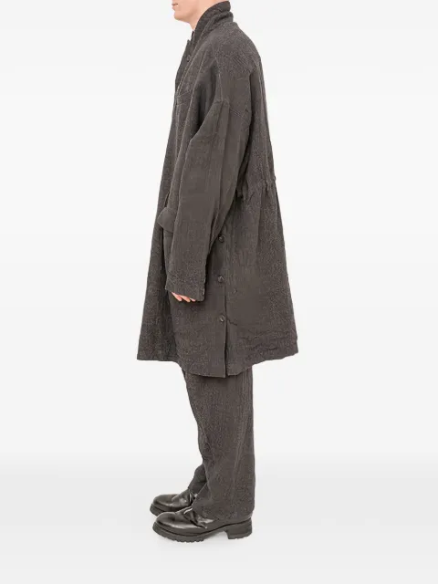 The Viridi-Anne button linen wool coat Grey LINENWOOLCOAT