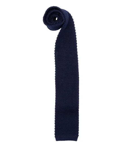 Brunello Cucinelli knitted silk tie Blue MM8880018C2515