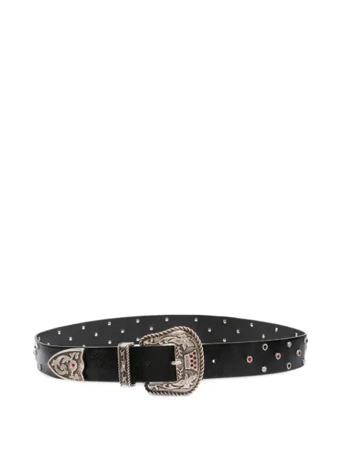 PINKO leather belt with studs, 4 cm Black 106420A315
