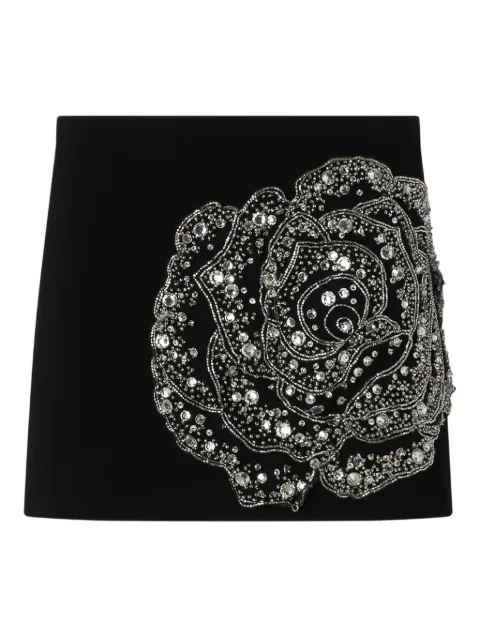 PINKO mini skirt with embroidered jewel rose Black 106590A31P