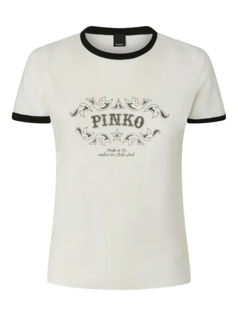 PINKO T-shirt with logo print Neutrals 106902A3C2