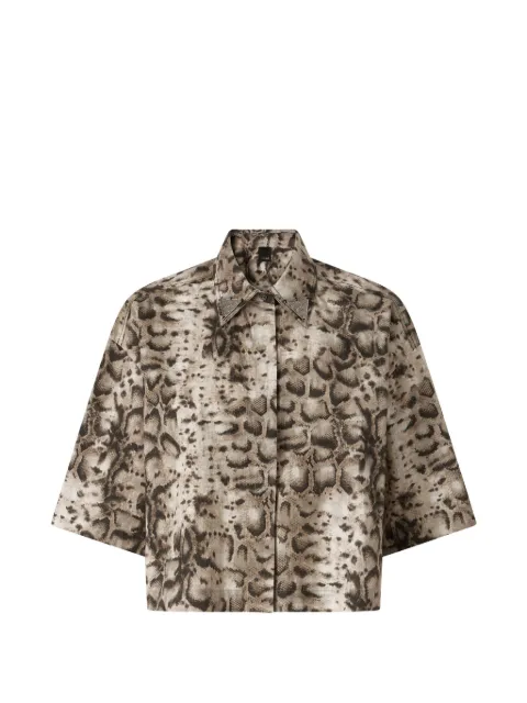 PINKO cropped printed shirt with metallic details Neutrals 106826A3B1