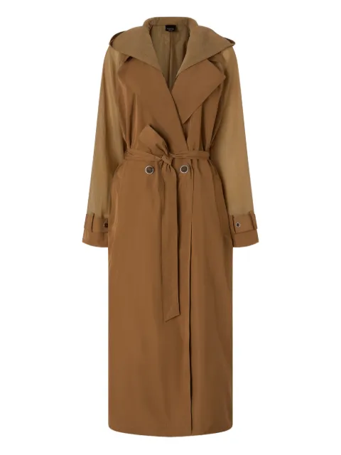 PINKO trench coat with sheer inserts Brown 106611A325