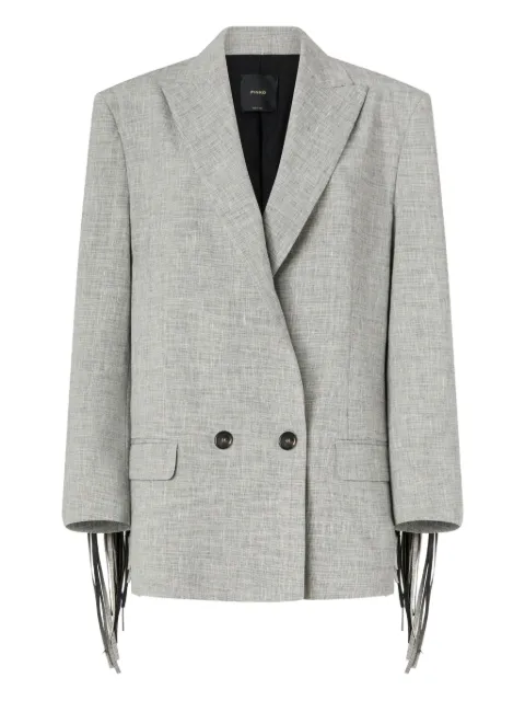 PINKO double-breasted jacket with fringing Grey 106925A3AS