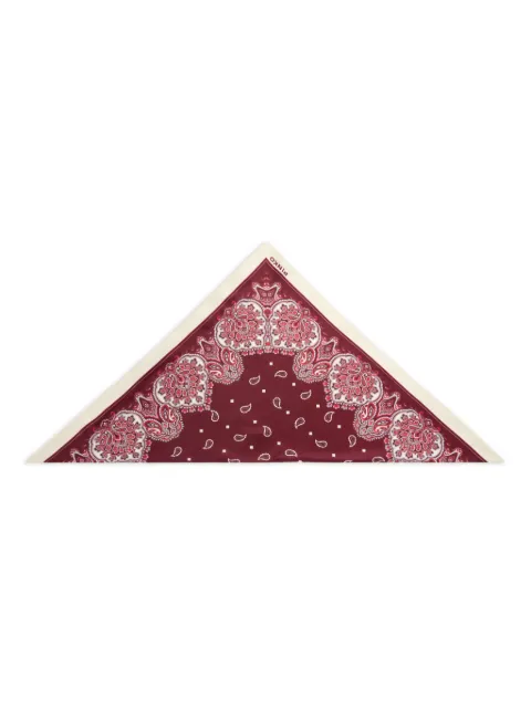 PINKO triangular scarf with floral paisley print Red 106655A38G