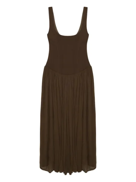 SIMKHAI Jamie square-neck midi dress Brown 4251329PC