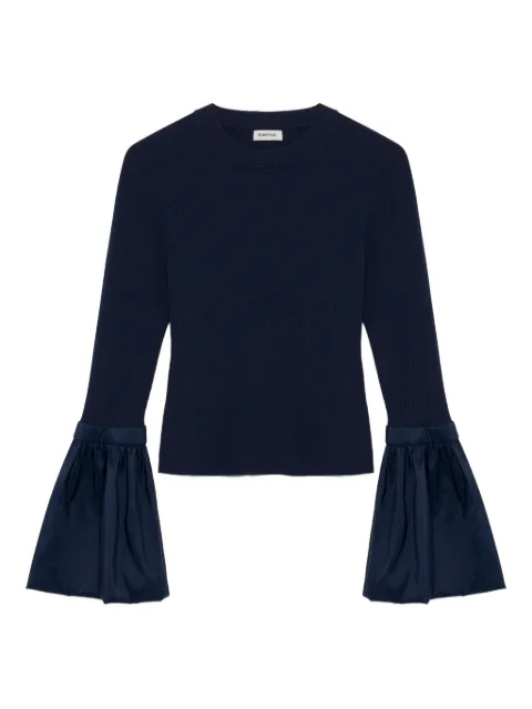 SIMKHAI Agata taffeta knitted top Blue 6252142B