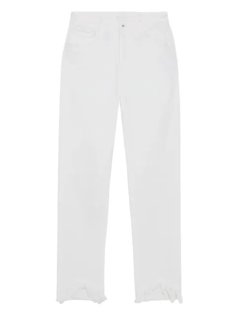 SIMKHAI River straigh-leg frayed-hem jeans White JS4025STDISWH