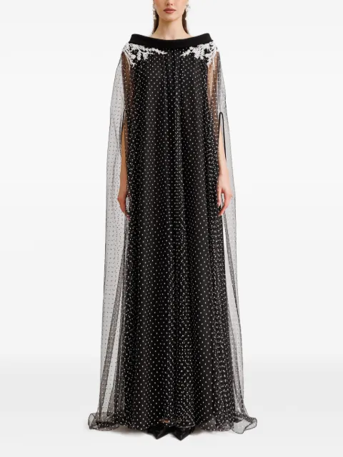 Gemy Maalouf boat-neck gown Black EDPF241915LD