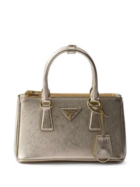 Prada mini Galleria leather triangle-logo tote bag Gold 1BA916VEOO2AO6