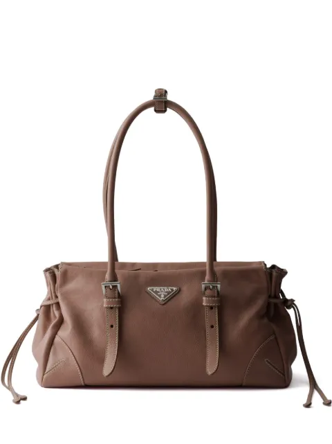 Prada Bonnie medium antiqued leather tote bag Brown 1BG628VOOO2HF2