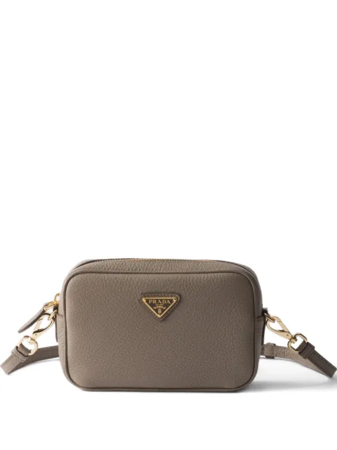 Prada mini leather shoulder bag Grey 1NF0602DKV