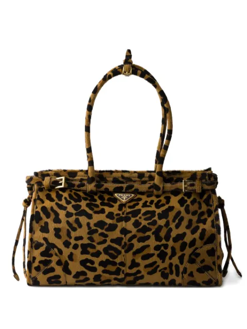 Prada large Bonnie printed tote bag Brown 1BA433VMOO2C7B