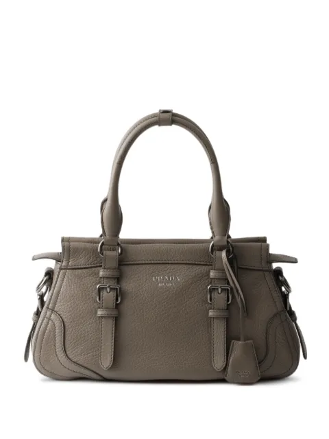 Prada large leather tote bag Grey 1BG604VOOO2HIK