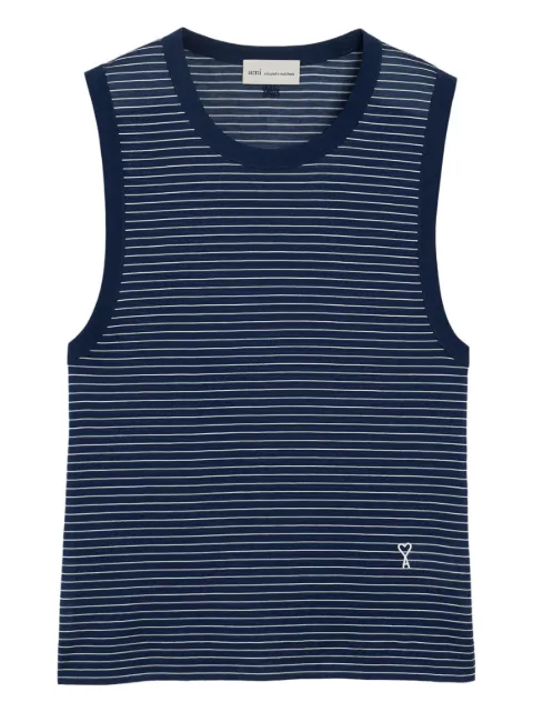 AMI Paris striped tank top Blue 26PFTP818JE0212