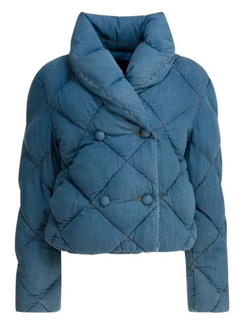 THELAURENT quilted button-fastening jacket Blue TLR25JKBL18