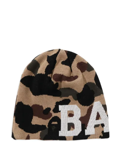 A BATHING APE® camouflage-pattern cotton beanie hat Neutrals 001HTL801002M