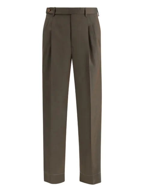 Brioni Capri pleated trousers Brown RPAI0LOAA1F