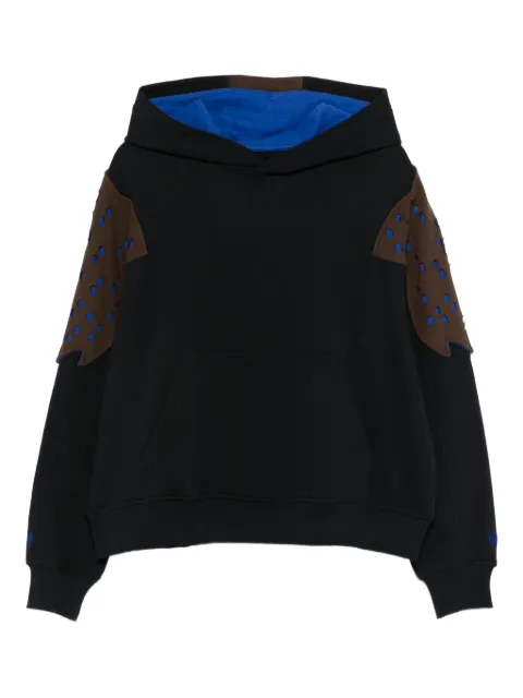 Kiko Kostadinov x Fox Lab perforated fleece hoodie Black 39632138
