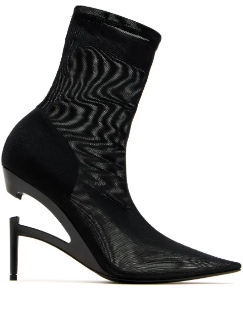 B1ARCHIVE 100mm mesh-textured pointed-toe boots Black NVLF0007