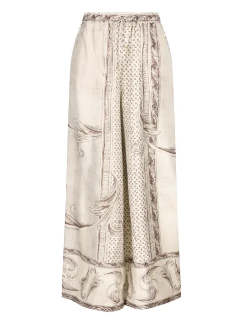 Max Mara patterned silk palazzo trousers Neutrals 2611131121600