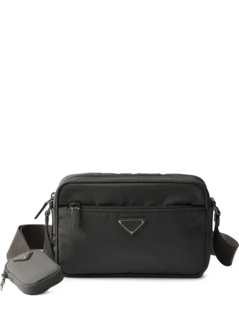 Prada zip pouch woven strap shoulder bag Grey 1BC167VB1MRV44