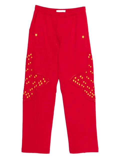 Kiko Kostadinov x Fox Lab perforated fleece jogger Red 39633A09