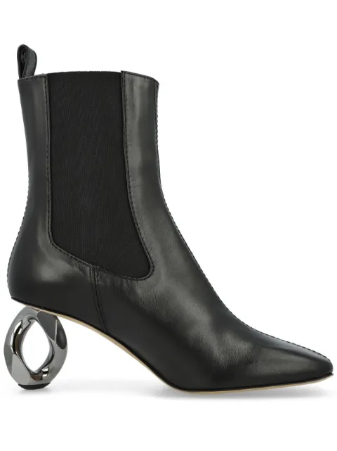 JW Anderson Chain-heel leather chelsea boots Black BT0109LA0232999
