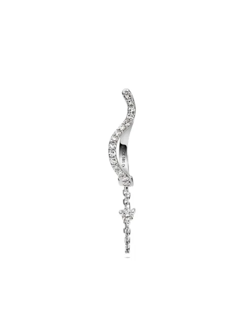 Maria Black 14K recycled white gold Versailles lab-grown diamonds drop huggie earring Silver H1074WRI