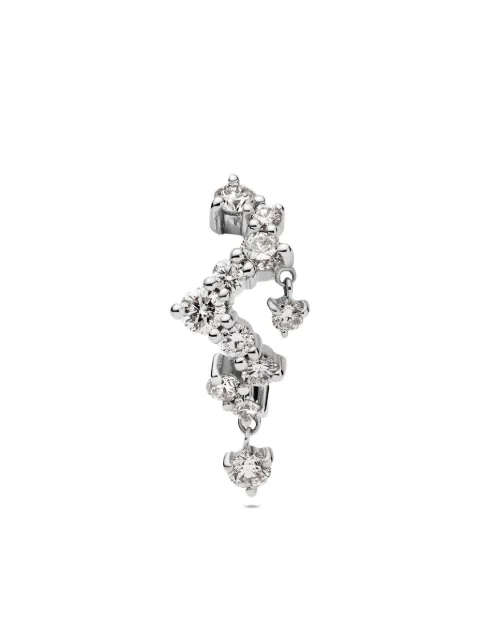 Maria Black 14K recycled white gold Sky lab-grown diamonds huggie earring Silver H1075WRI