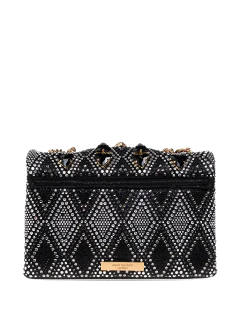 Kurt Geiger London medium Kensington jewel-embellished clutch bag Black 4373009609