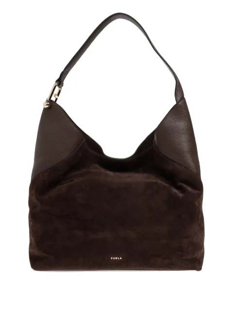 Furla large Lara suede shoulder bag Brown WB01876BX18951007