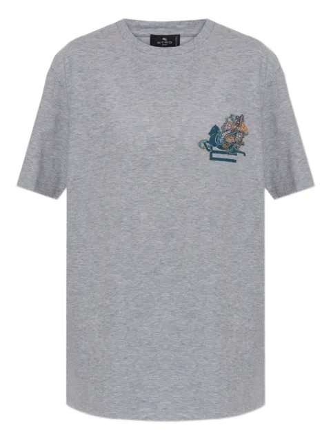 ETRO horse-print T-shirt Grey WRMA0005AR477