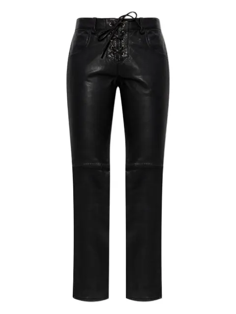 ISABEL MARANT Vanel shiny lambskin leather pants Black PA0544FCD1B02I