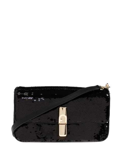 Furla small Iride sequin embellished turn-lock shoulder bag Black WB01950BX13771007