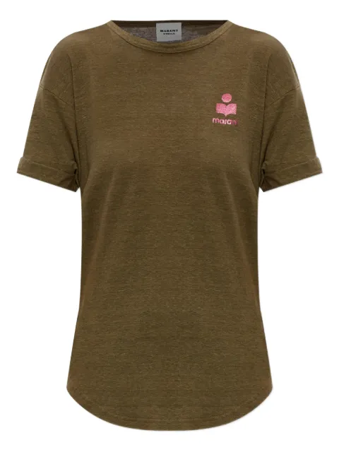MARANT ÉTOILE Koldia logo-print T-shirt Green TS0315FBA1N10E