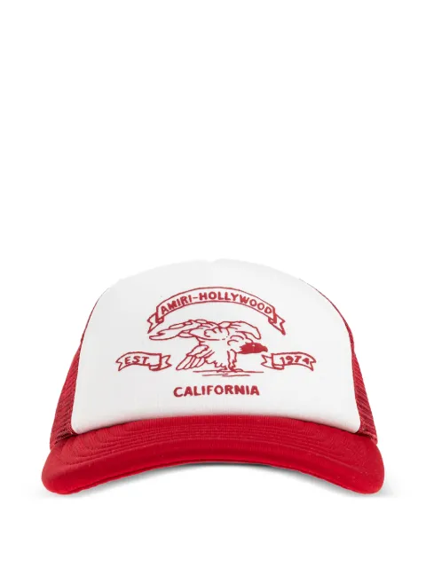 AMIRI california graphic trucker baseball cap White AMSAHE1014