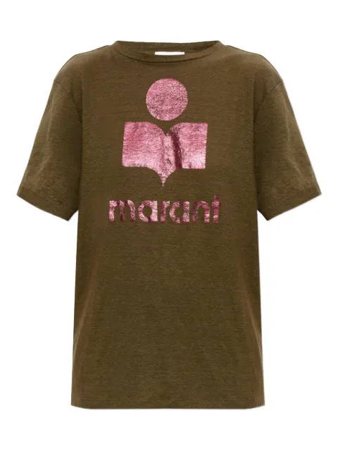 MARANT ÉTOILE Zewel logo-print T-shirt Green TS0001FBA1N10E
