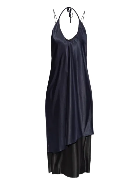 VETEMENTS asymmetric halterneck midi dress Blue WE76DR446BN26600