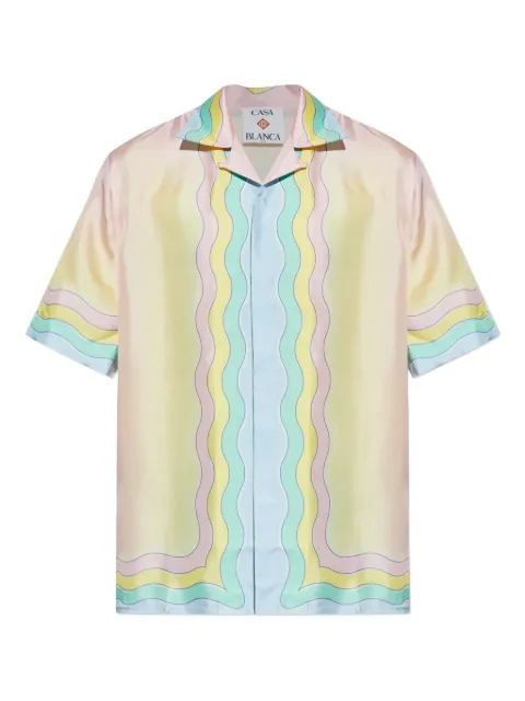 Casablanca Wave Print Shirt Pink MSP26SH00303