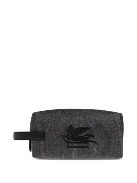 ETRO medium Arnica Pegasus-logo paisley wash bag Grey MP2C0010AA086