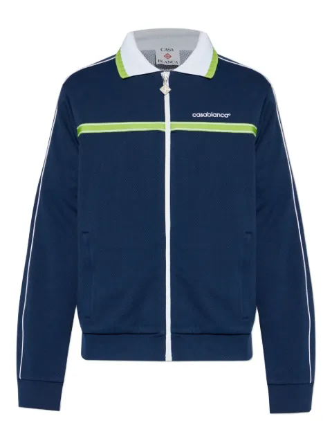 Casablanca logo-embroidered zip-up sweatshirt Blue MSP26JTP39101