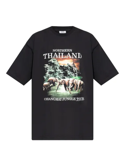 VETEMENTS Northern Thailand Chiangmai Jungle Tour T-shirt Black ME76TR241B1200