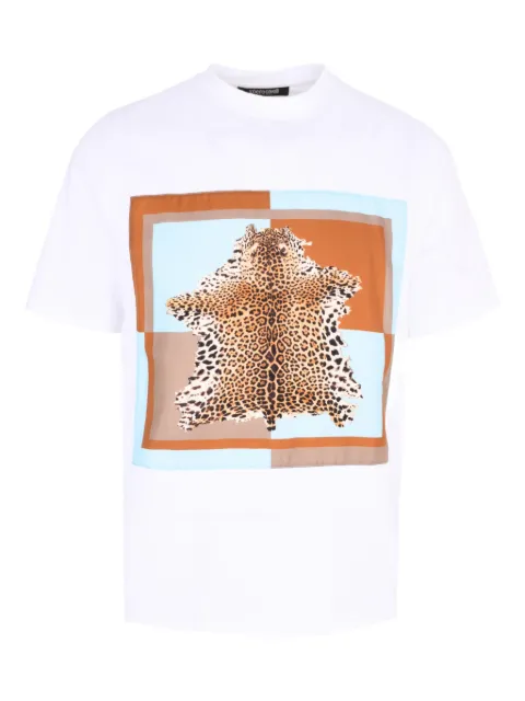 Roberto Cavalli leopard graphic T-shirt White WNT61HJD060