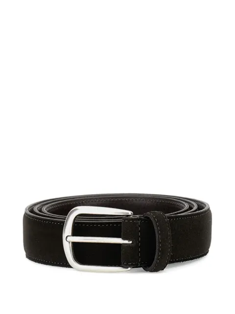 ALBERTO LUTI square-buckle suede belt Brown 0935MORO