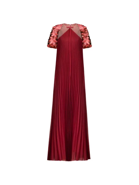 Gemy Maalouf halterneck plissé maxi dress Red EDFW262105LD