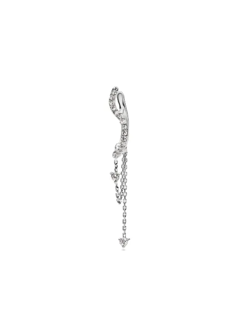 Maria Black 14kt white gold Versailles lab-grown diamonds drop huggie earring Silver H1074W