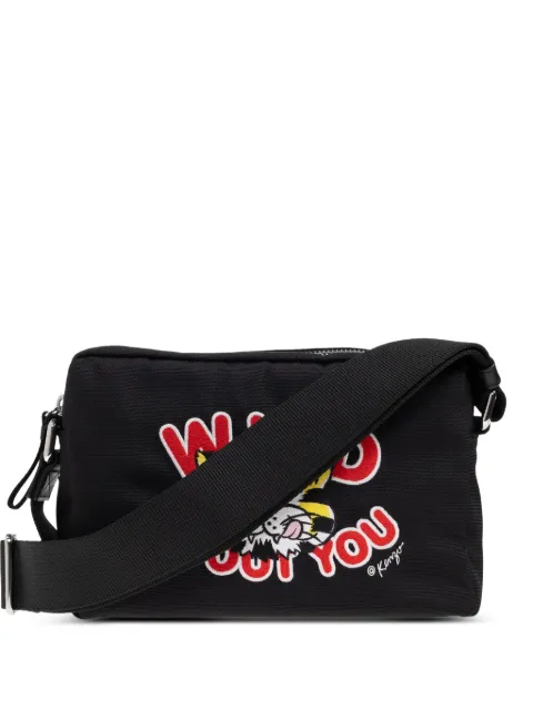 Kenzo graphic-embroidered messenger bag Black FG55SA618F21