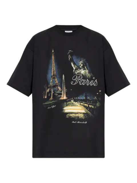 VETEMENTS Eiffel Tower-print T-shirt Black ME76TR244B